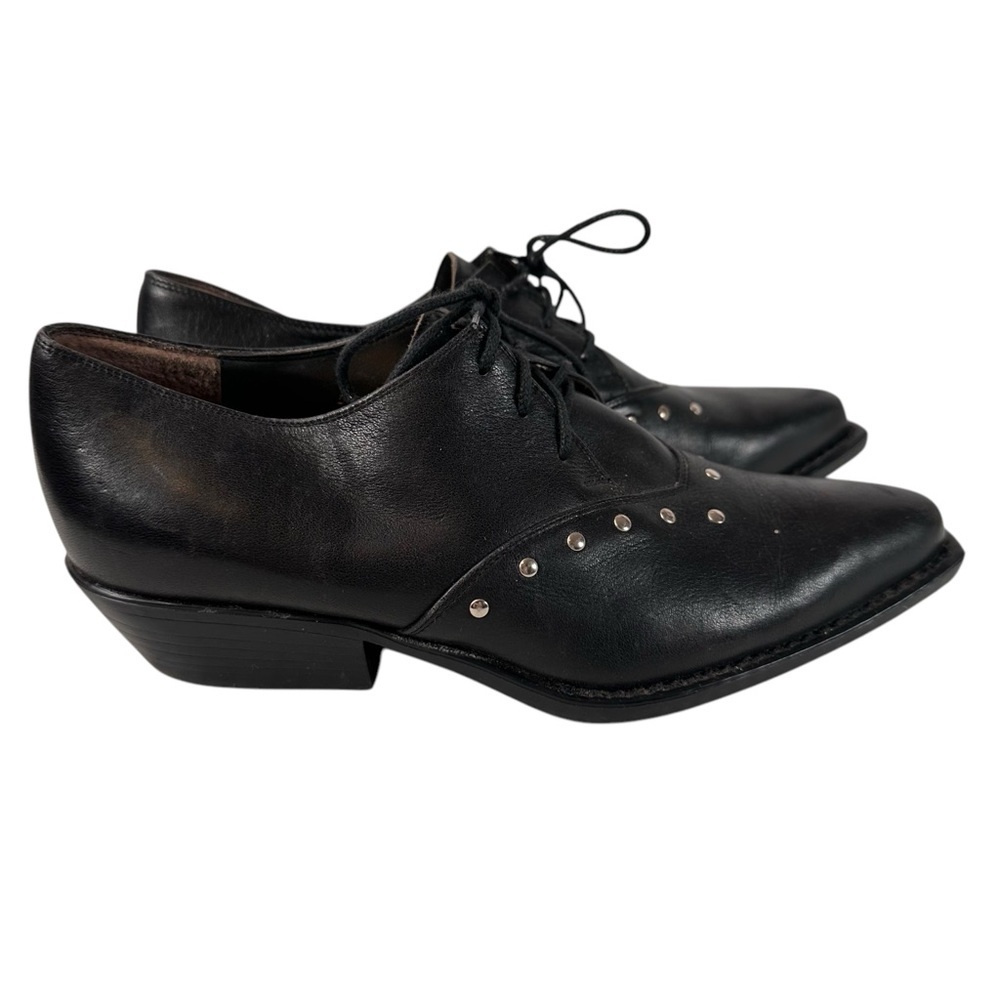 Rock Boots Black Leather Lace-Up Booties Women’s 5 Combatcore Fashion Western